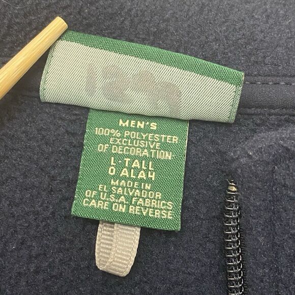 LL Bean  1/4 Zip Pullover Fleece Sweater Men's Large Tall Navy Blue - Picture 5 of 11